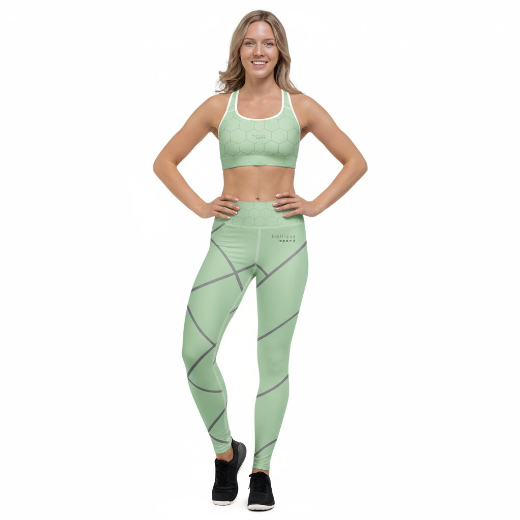 Grid Flow Sports Bra - Sage