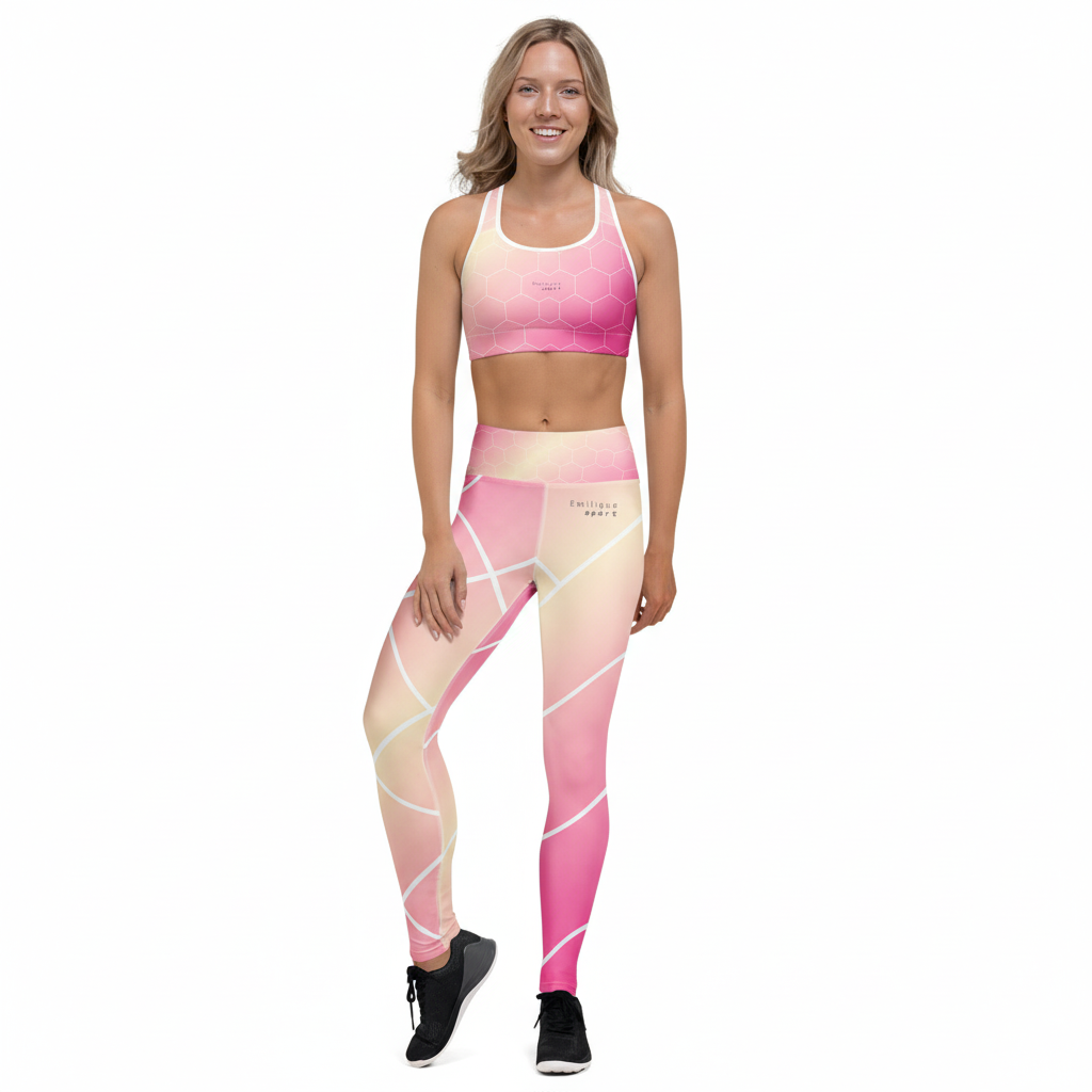 Grid Flow Leggings - Sunset
