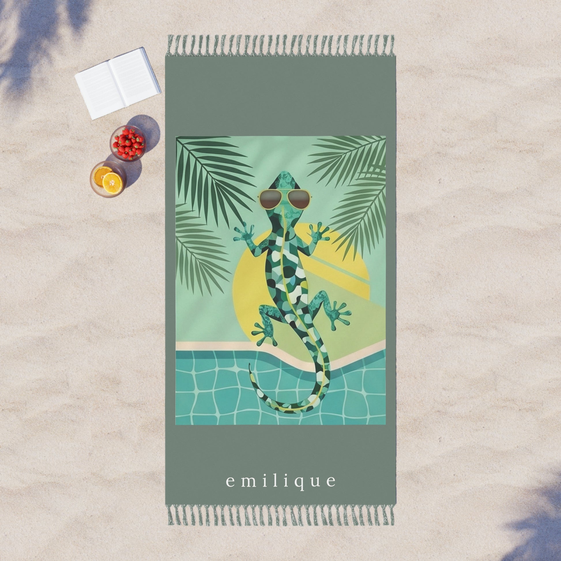 Boho Beach Towel | Chillin' Like A Gecko